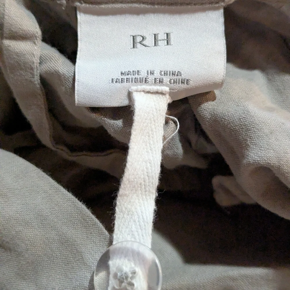 Restoration Hardware Stone Washed Cotton Linen King Duvet Cover Graphite